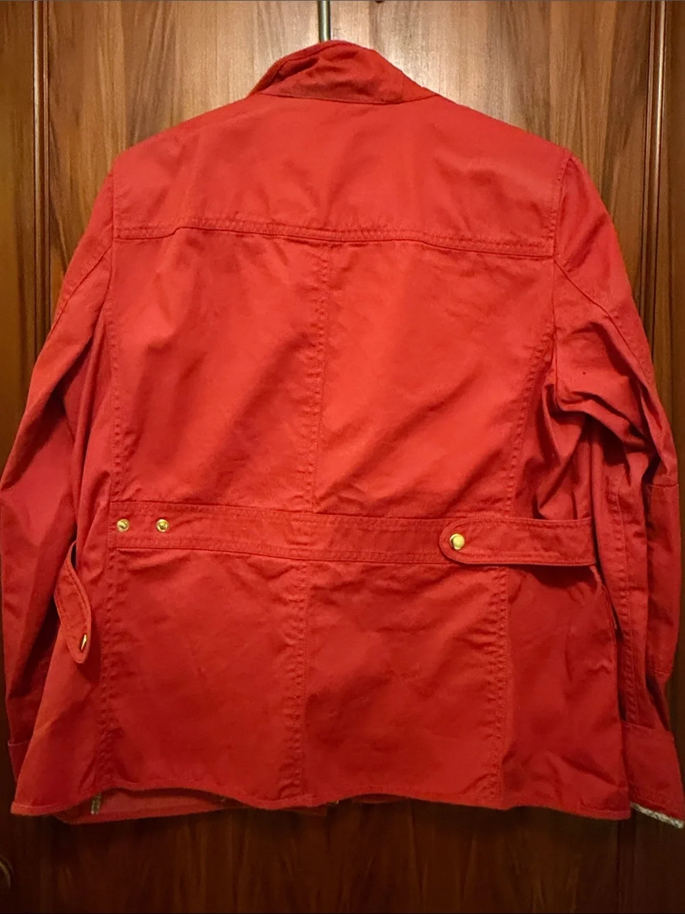 J. Crew Red Utility Field Jacket with Gold-Tone Snaps